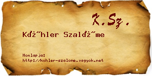 Köhler Szalóme névjegykártya